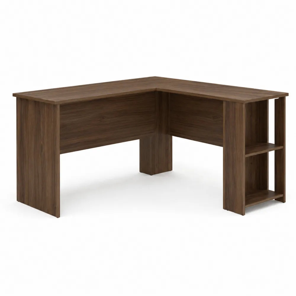 Biurko narożne L z płyty MDF 145x85x75 cm Brązowe