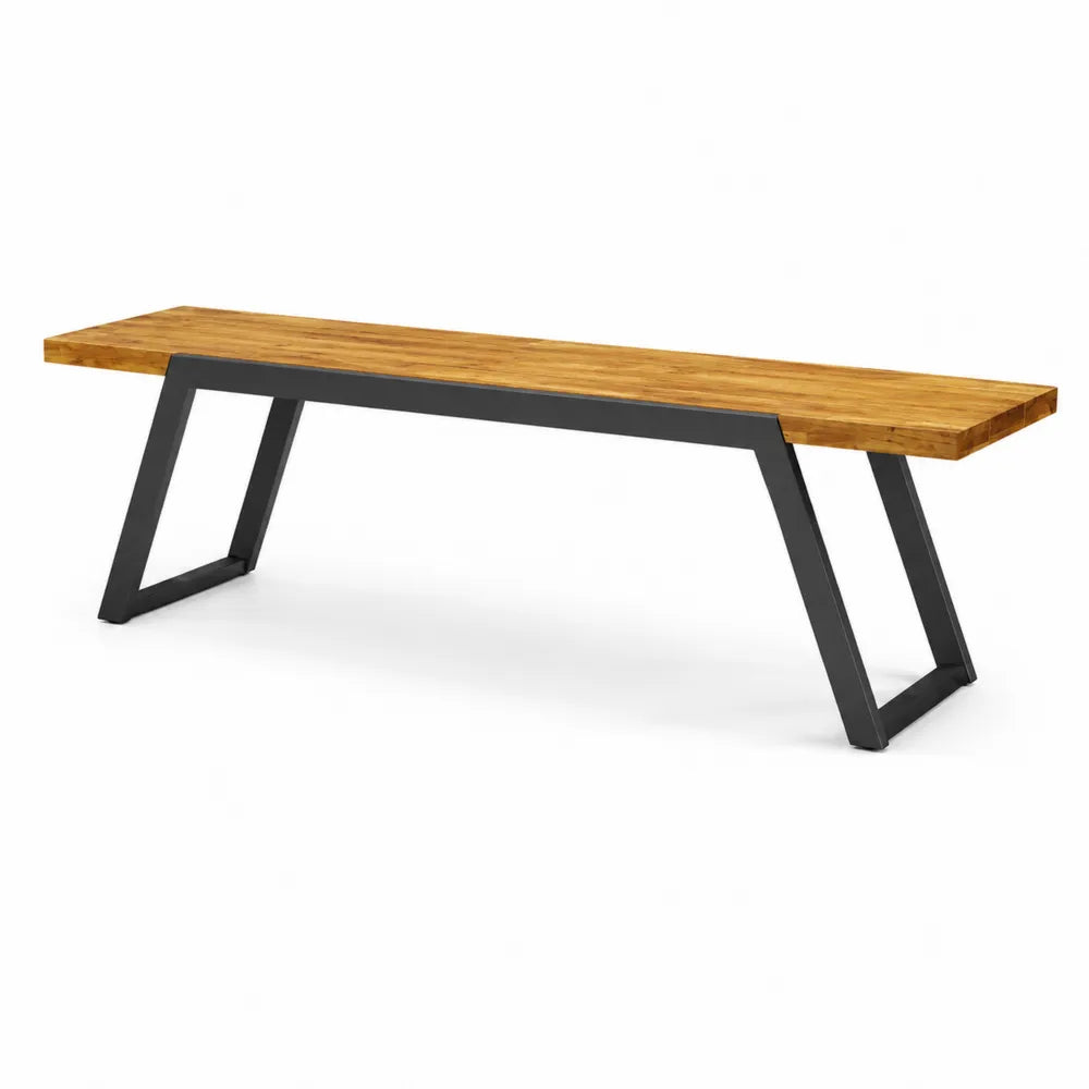 Ławka z drewna akacjowego i stali 180 cm