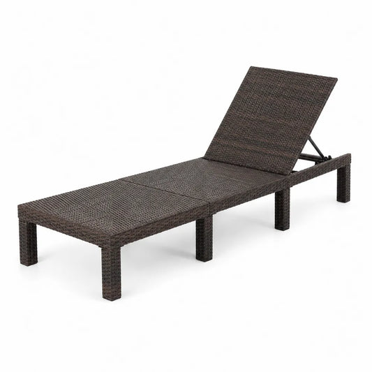 Leżak z rattanu PE brązowy