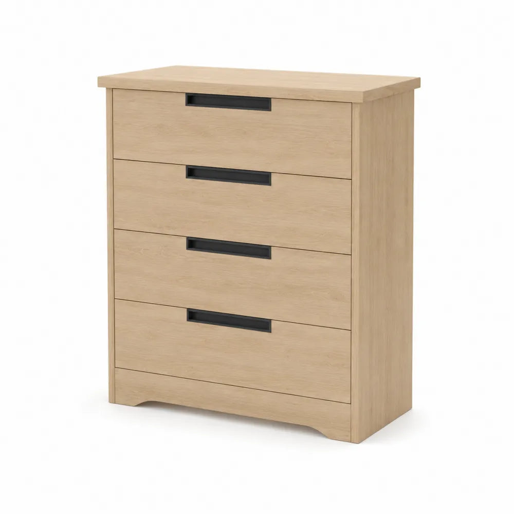 Komoda dębowa MDF z czterema szufladami 80x40x100 cm