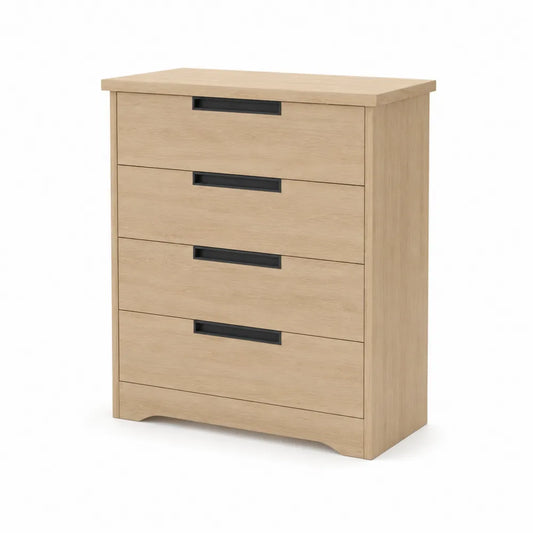 Komoda dębowa MDF z czterema szufladami 80x40x100 cm