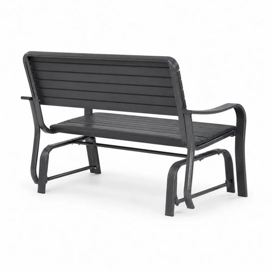 Ławka ogrodowa metalowa czarna 120 cm