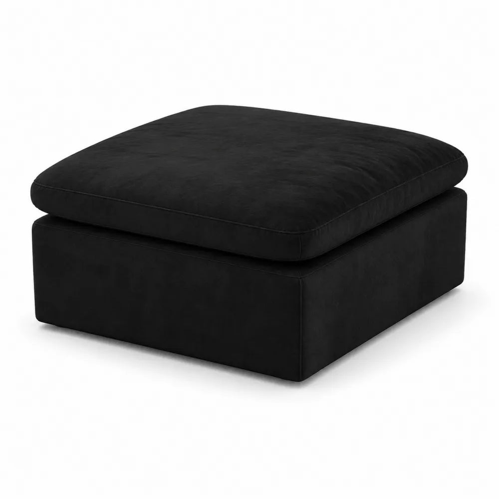 Pufa z mikrofibry Czarna 80x80x40 cm