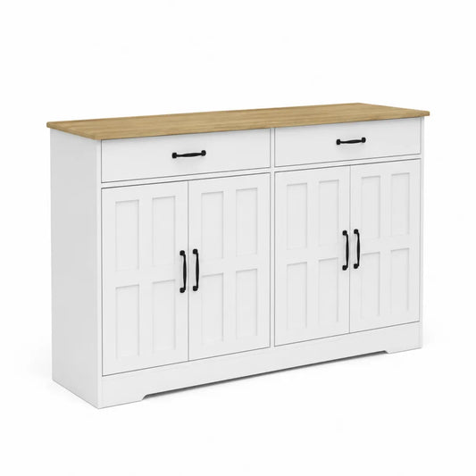 Kredens MDF z drewnianym fornirem i metalowymi uchwytami 120x40x90 cm